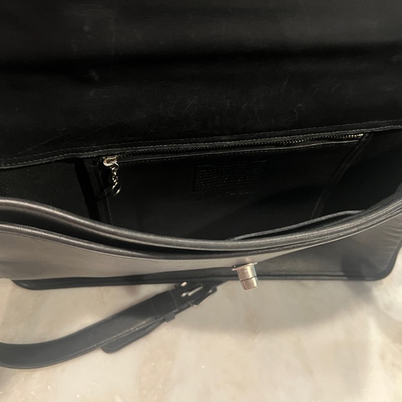 VINTAGE Coach Black Leather Lexington Briefcase Laptop Bag, Brshd Silver/Nickel - Picture 12 of 16